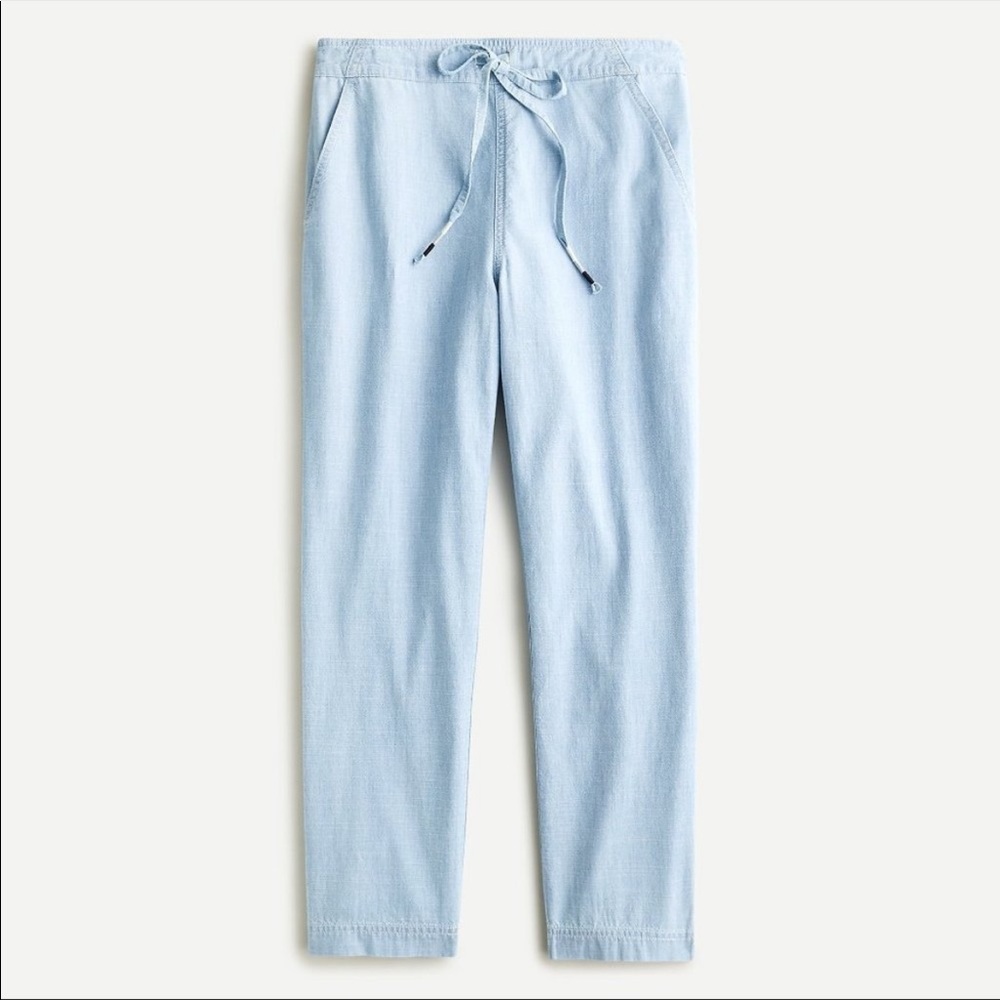 J CREW Tie Waste Seaside Pant Chambray